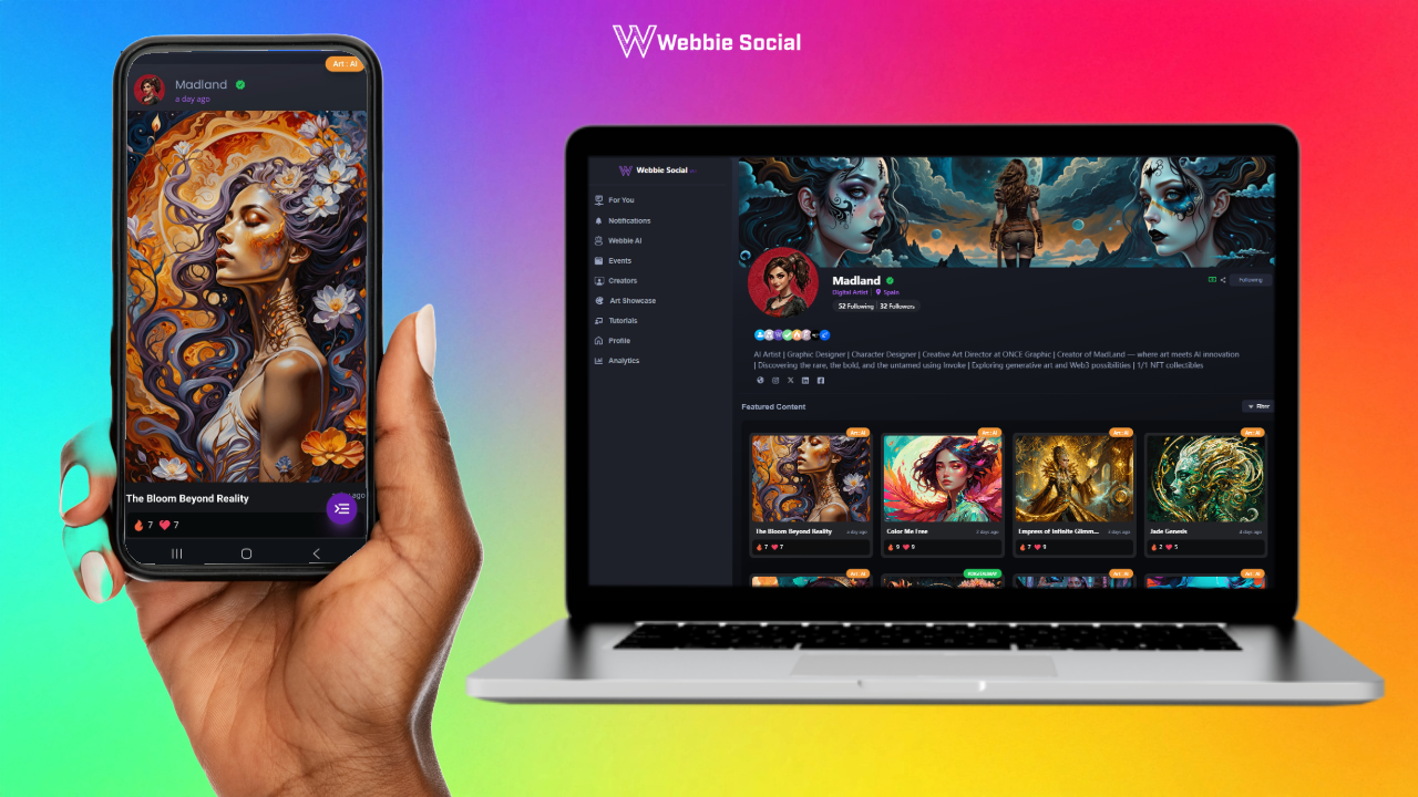 Webbie Social Mobile and Desktop Design
