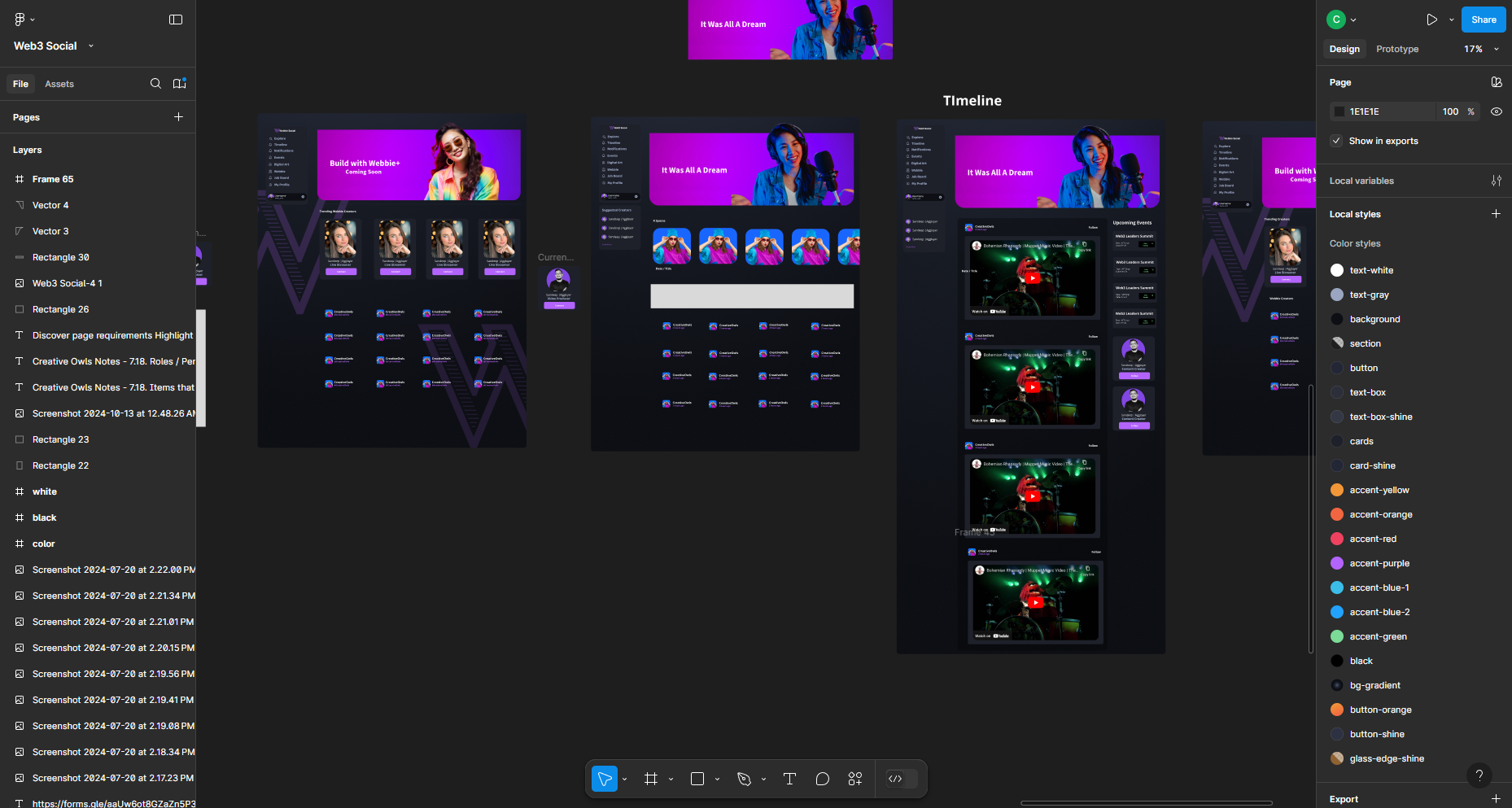 Figma Design Timeline Interface